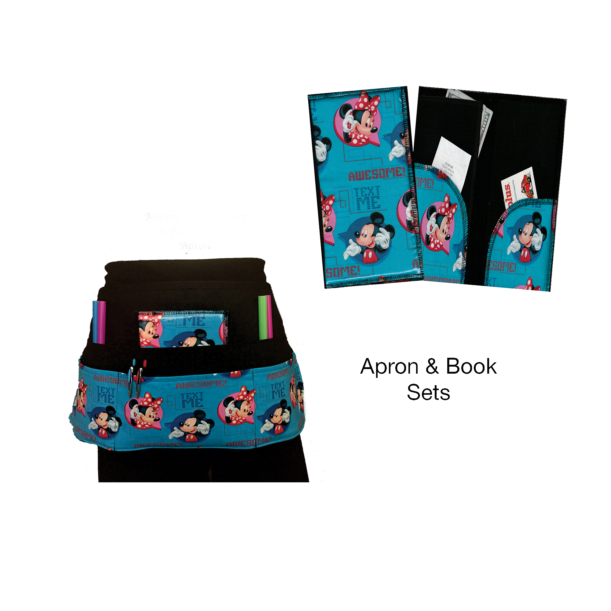 Mickey & Minnie Text Book & Apron Set Mickey & Minnie Text Book & Apron Set
