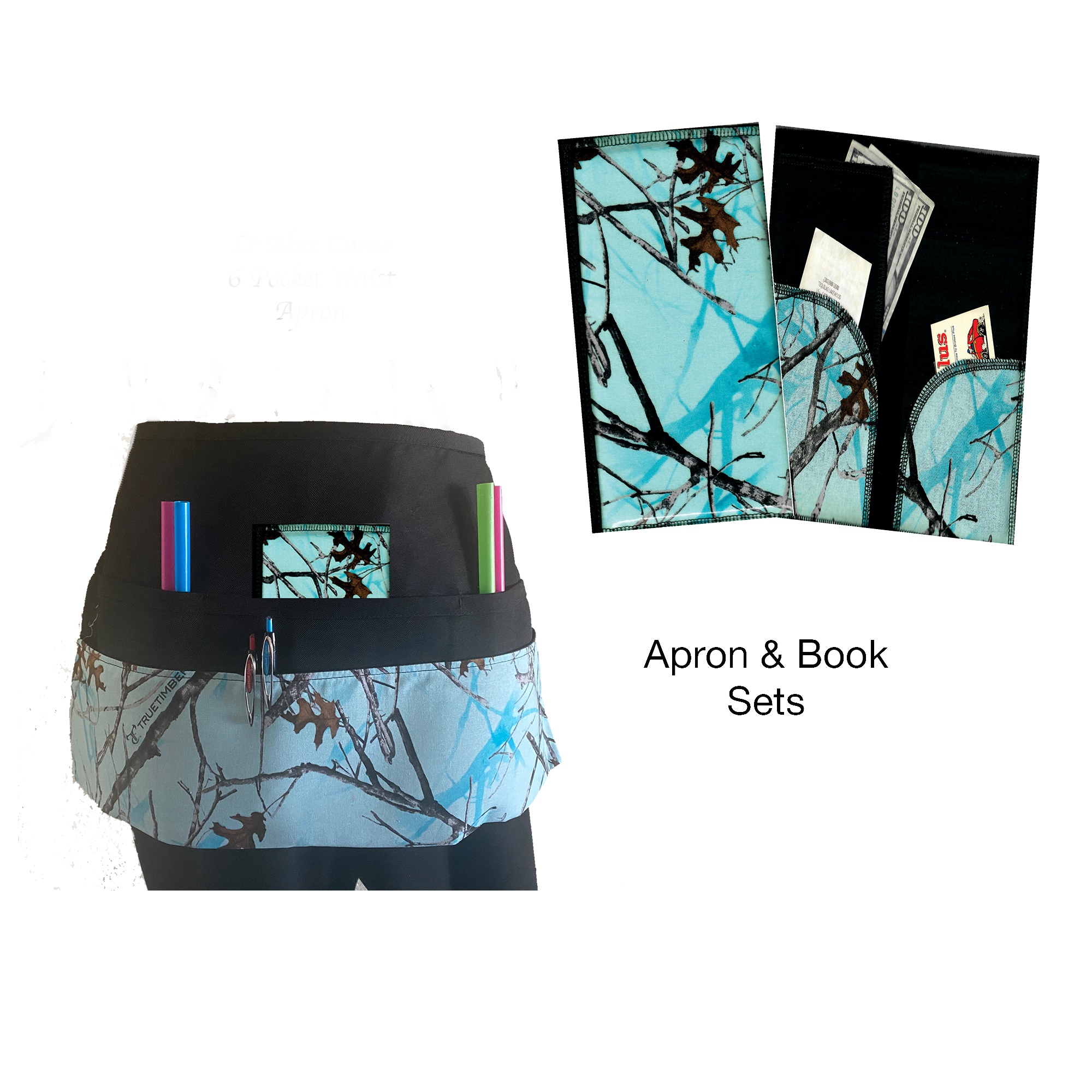 Camo Light Blue Book & Apron Set Camo Light Blue Book & Apron Set