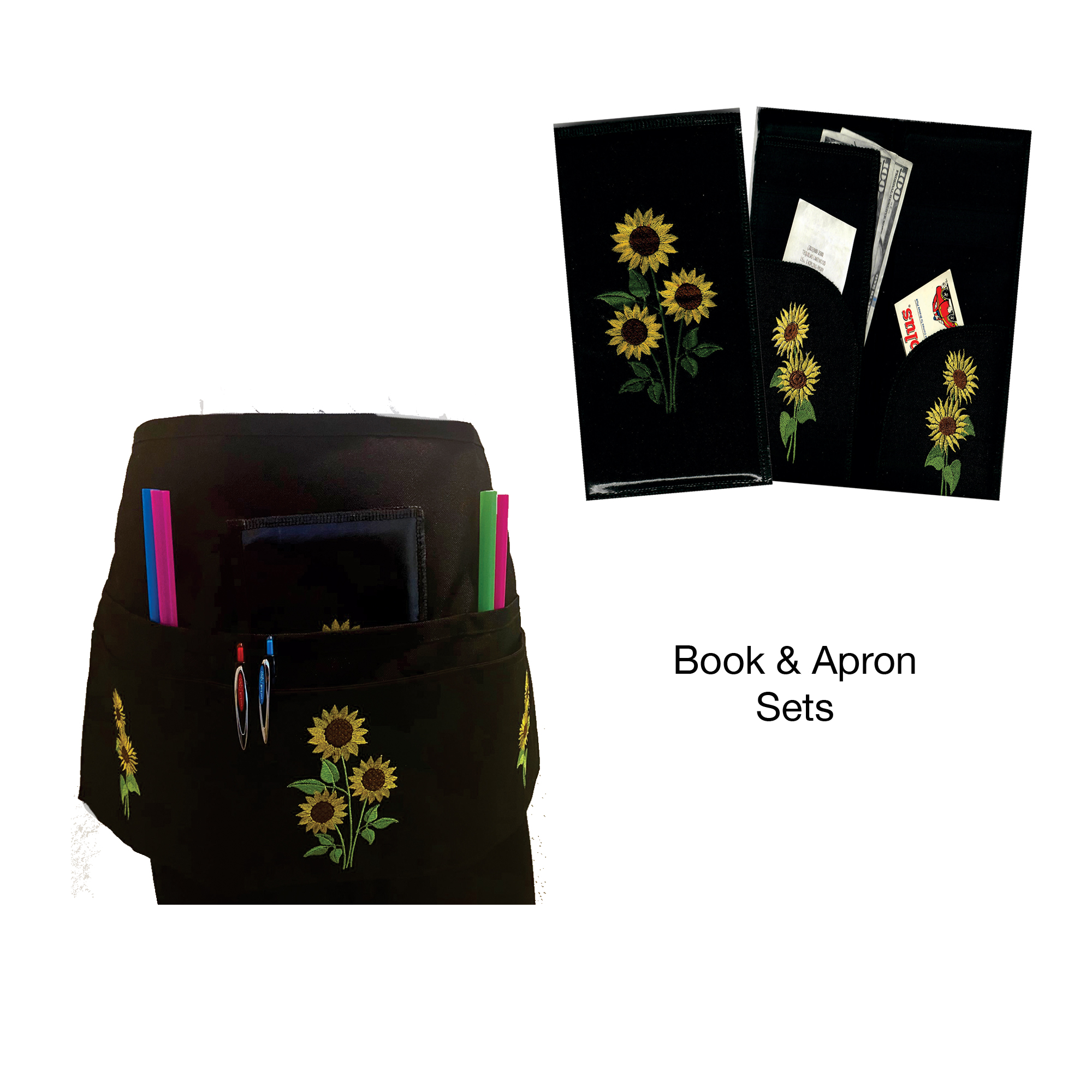 Sunflower Embroidery Book & Apron Set Sunflower Embroidery Book & Apron Set