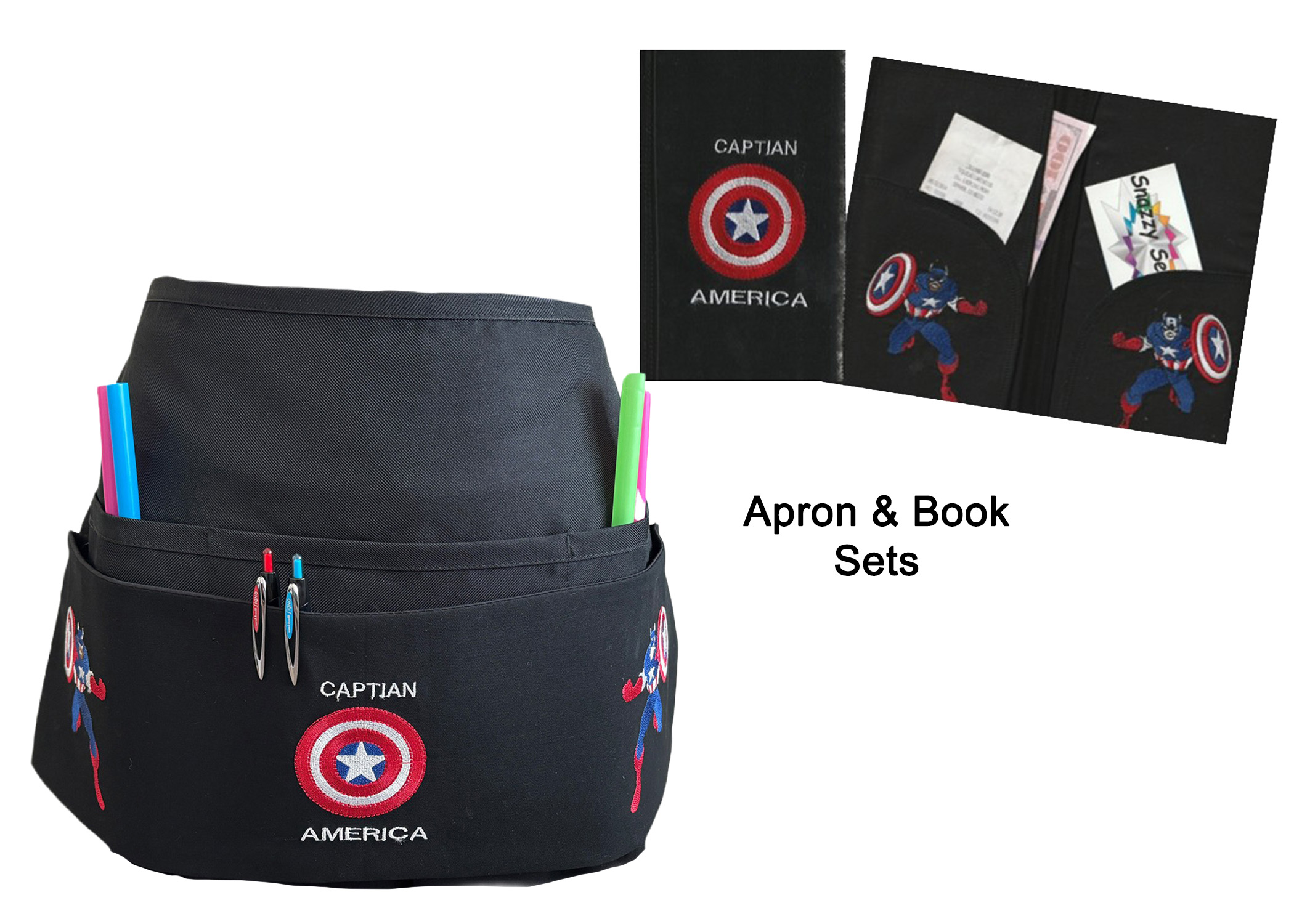 Captain America Embroidery Book & Apron Set Captain America Embroidery Book & Apron Set