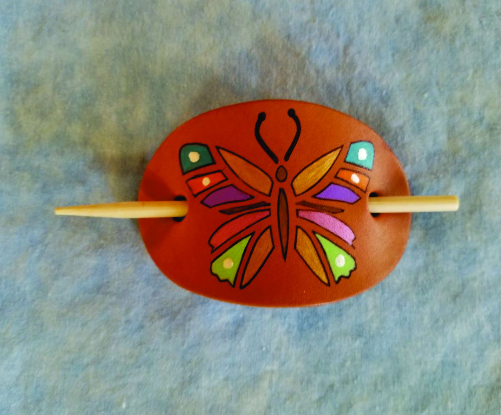 Butterfly Leather Hair Barrettes Butterfly Leather Hair Barrettes