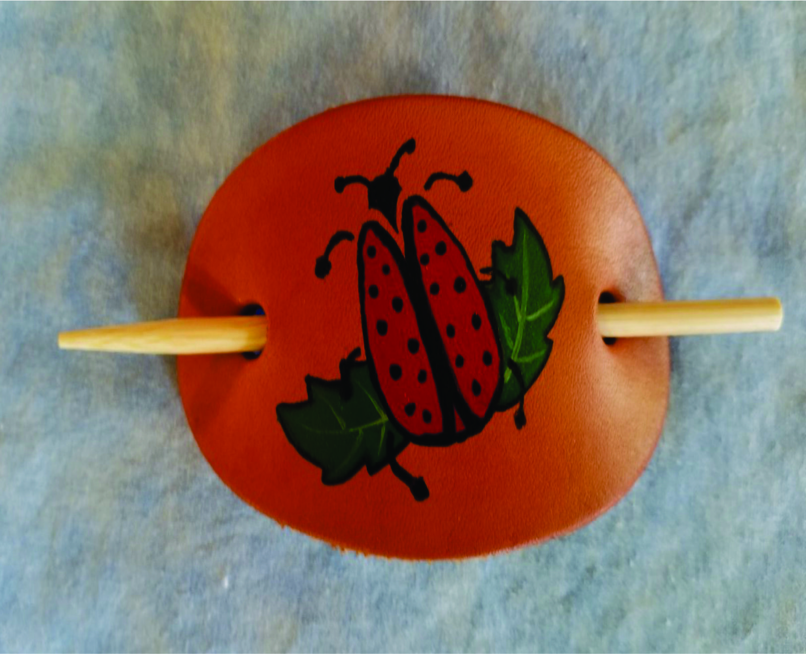 Ladybug Leather Hair Barrettes Ladybug Leather Hair Barrettes