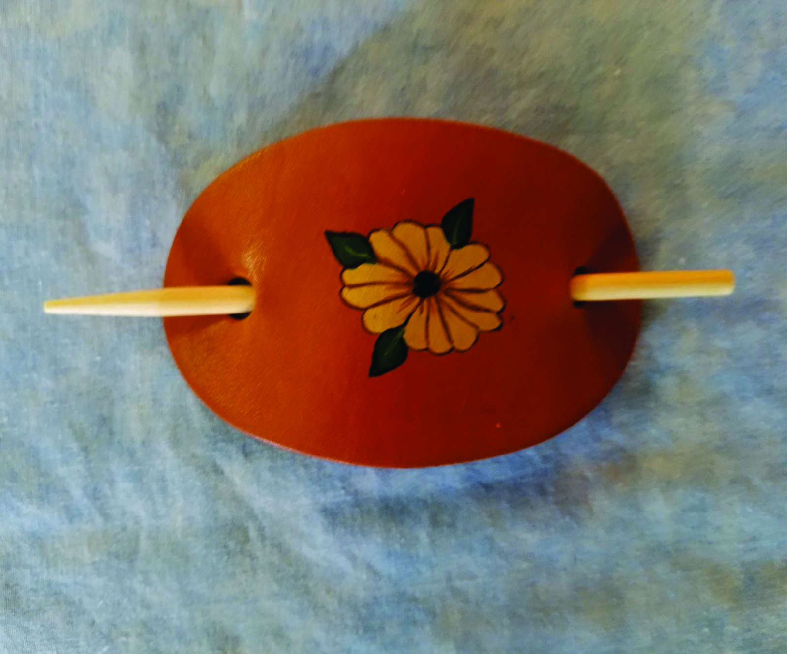 Sunflower Leather Hair Barrettes Sunflower Leather Hair Barrettes